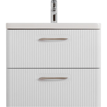 База под раковину BELBAGNO DUE-600-2C-SO-BM-P подвесная с двумя выкатными ящиками Белый металлик 600x422x500